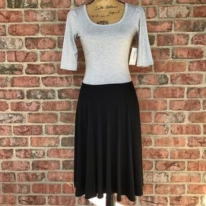 Dress A-Line LuLaRoe Nicole XS 2-4 NWT Color-Block Black & Grey
